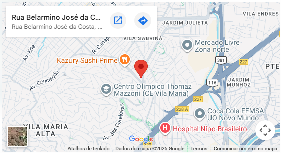 Mapa: R. Belarmino José da Costa, 13 - São Paulo / SP